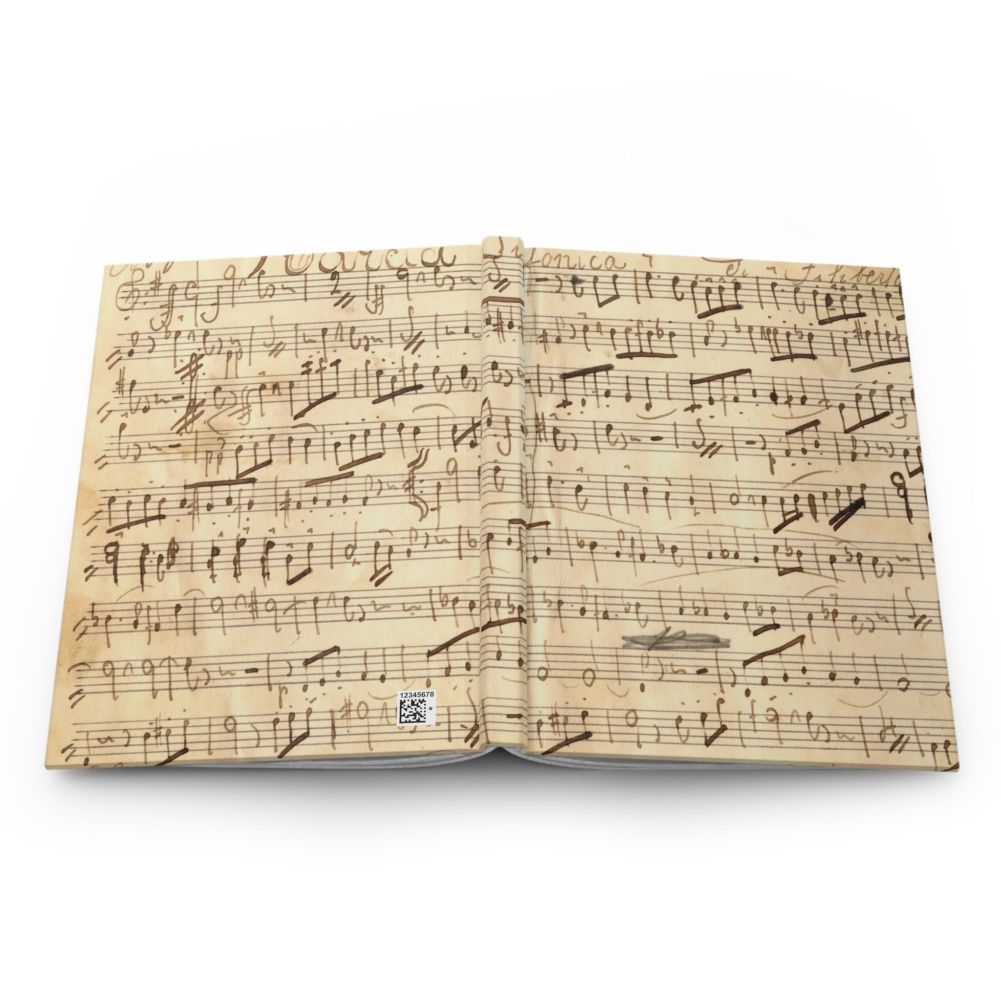 Hardcover Journal, Vintage Sheet Music Notebook, Lined Writing Journal for Musicians