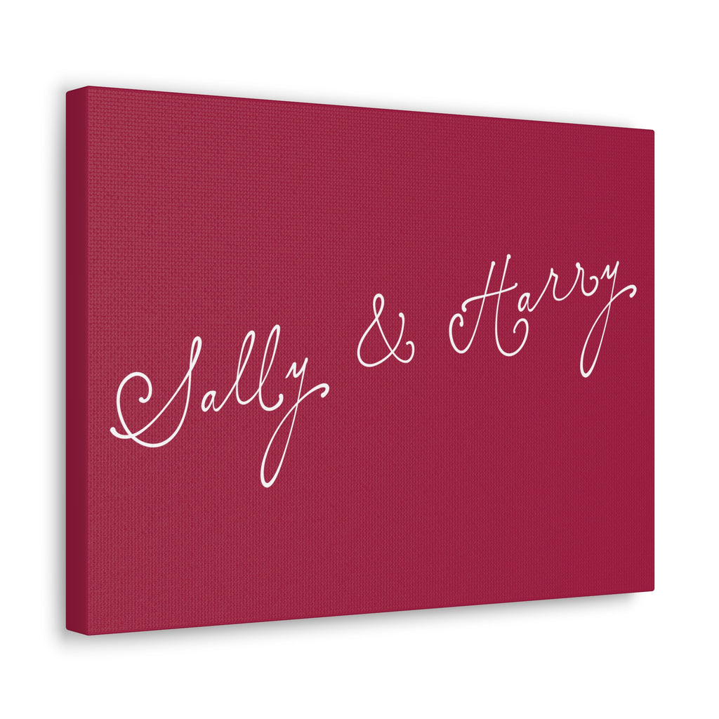 Wedding Sign Script Canvas — Custom Names (e.g., “Sally & Harry”)