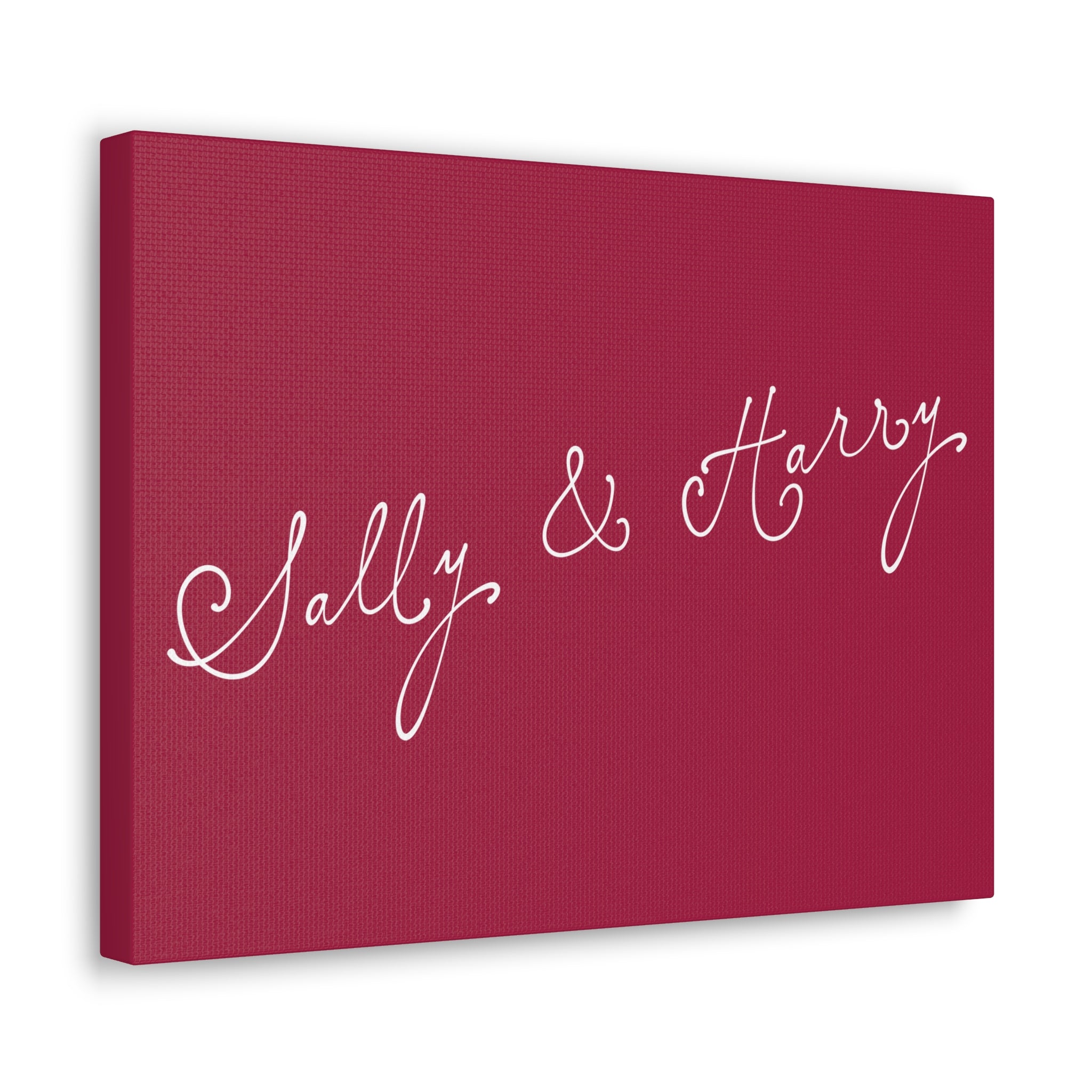 Wedding Sign Script Canvas — Custom Names (e.g., “Sally & Harry”)