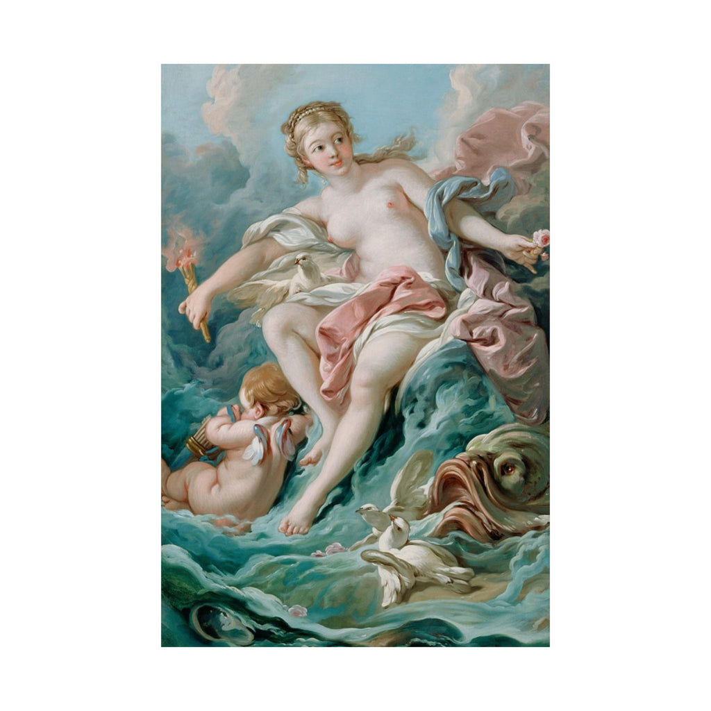Classical Mythology Matte Vertical Poster — Rococo Venus Wall Art Print