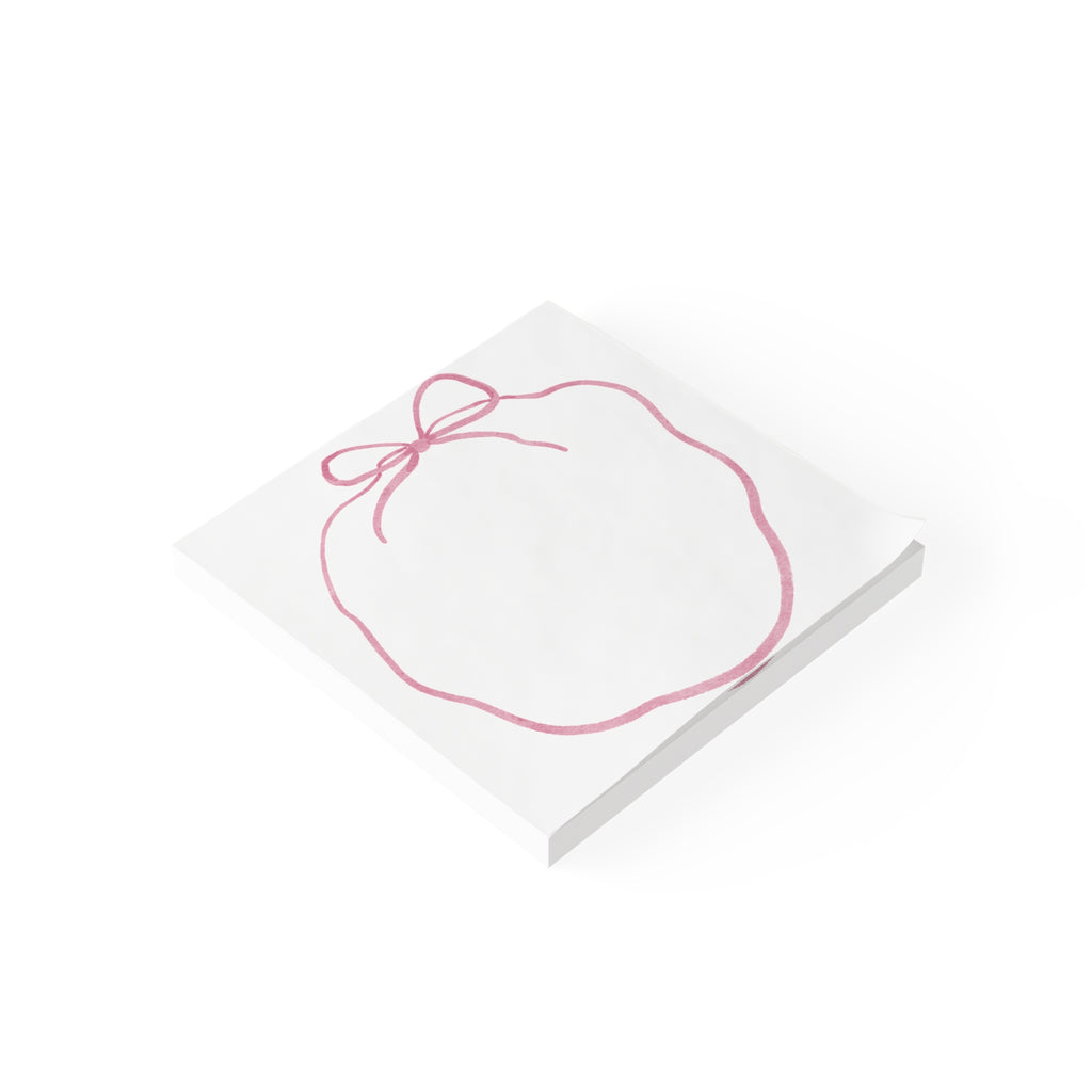 Sticky Notes, Pink Bow Notepad, Cute Decorative Post-it Style Notes, Desk Stationery