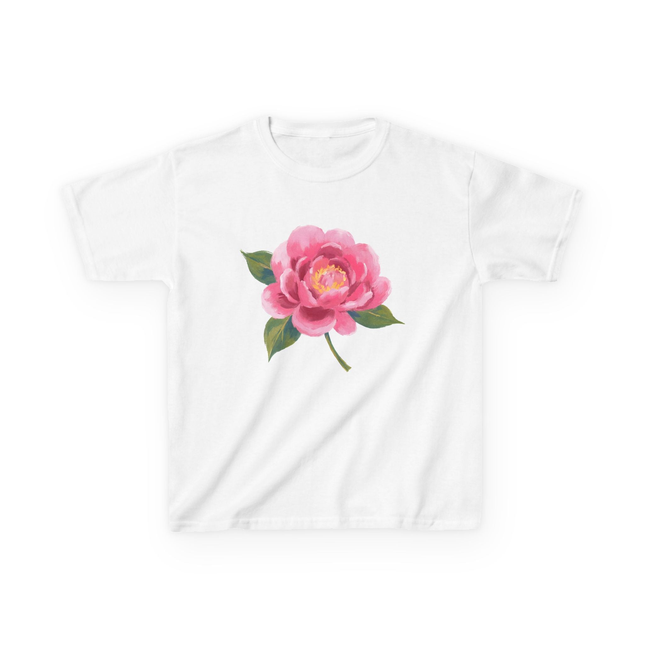 Kids Floral Tee — Pink Peony Flower Kids Shirt