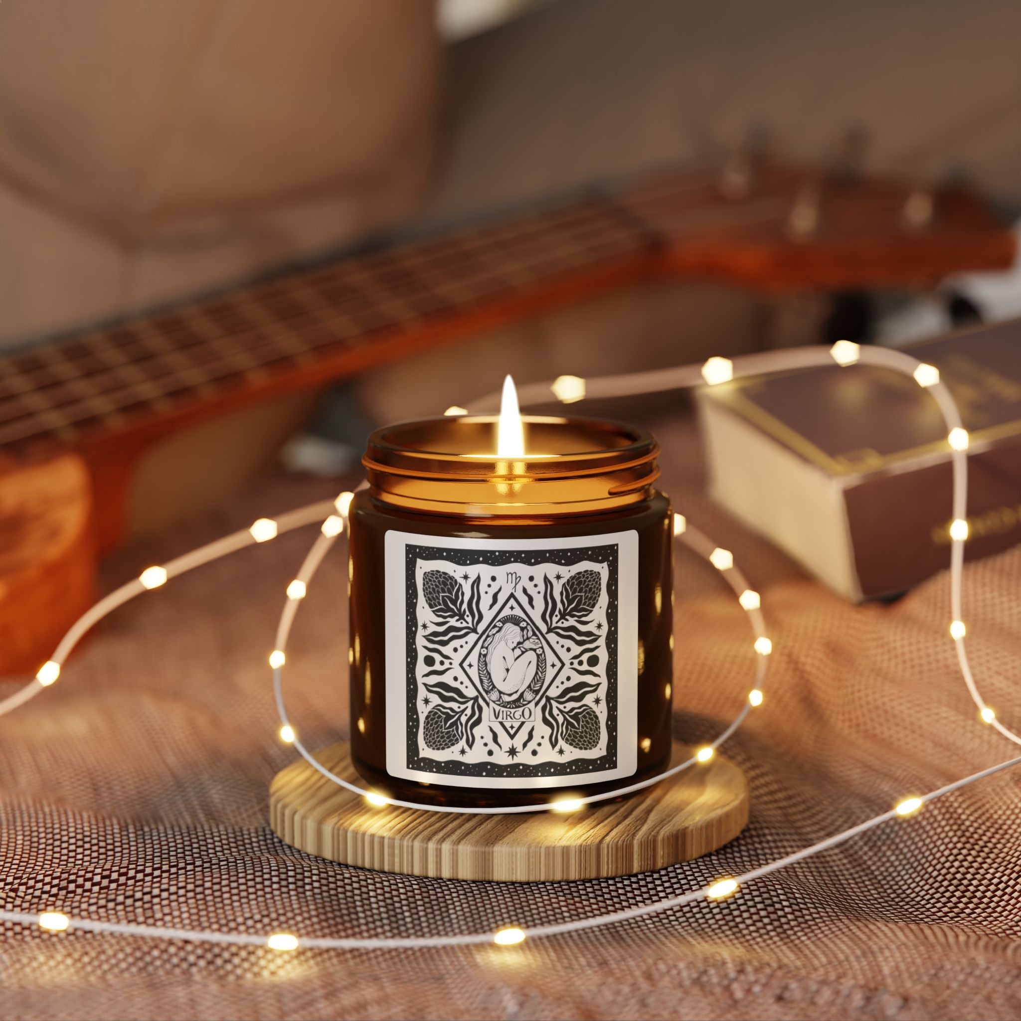 Virgo Zodiac Scented Soy Candle — Amber Jar