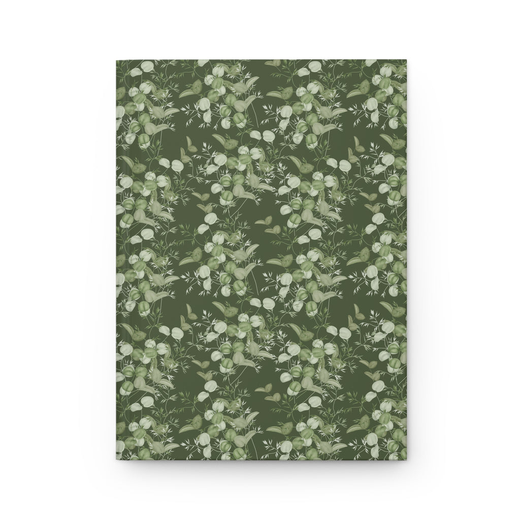 Botanical Eucalyptus Hardcover Journal — Green Floral Notebook for Writing & Gift