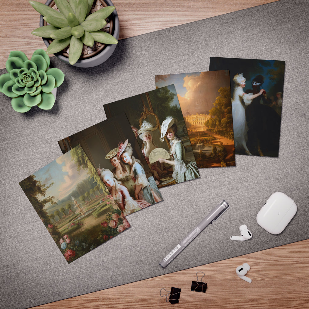 Vintage Rococo Art Greeting Cards (Set of 5)