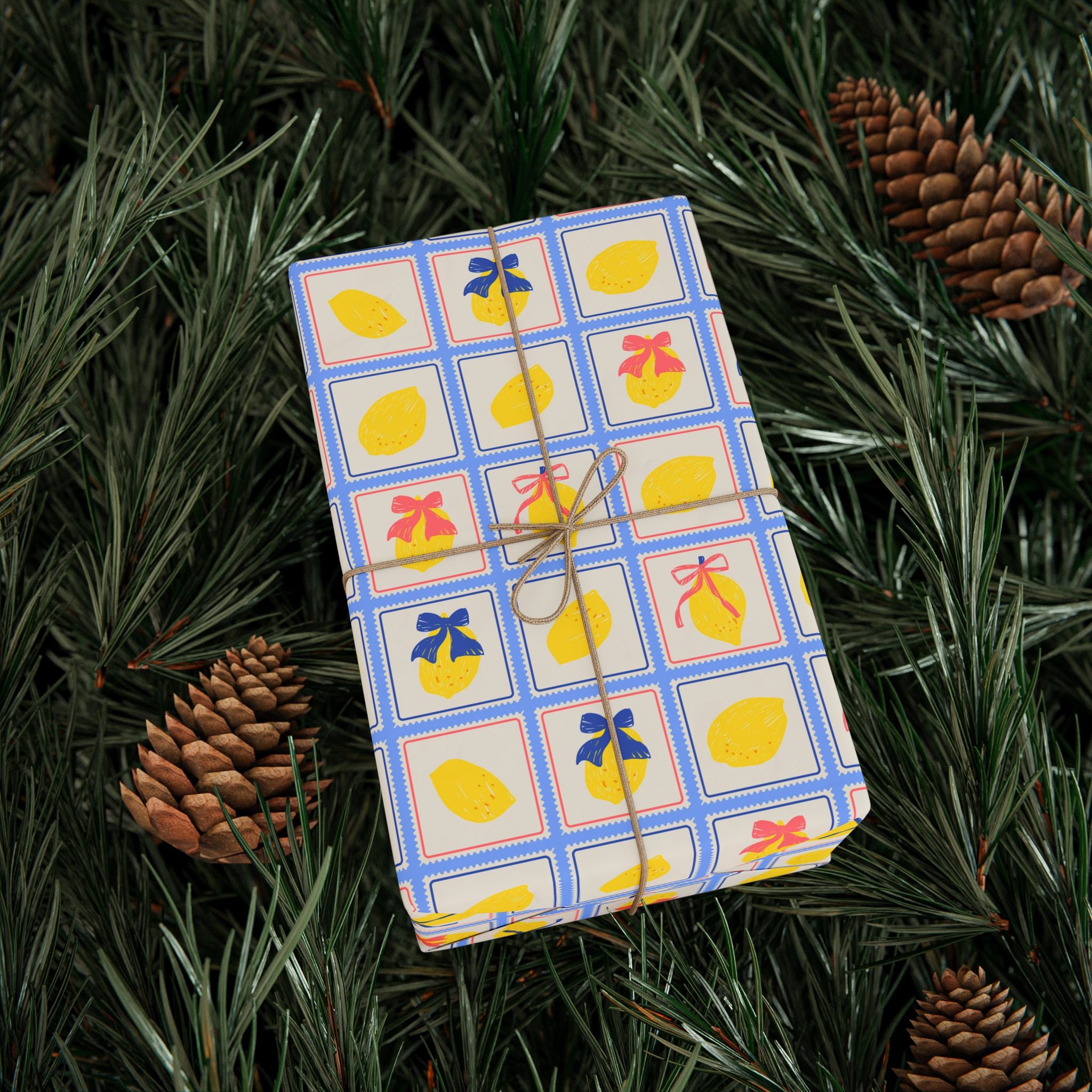 Lemon Wrapping Paper | Bow Pattern Gift Wrap