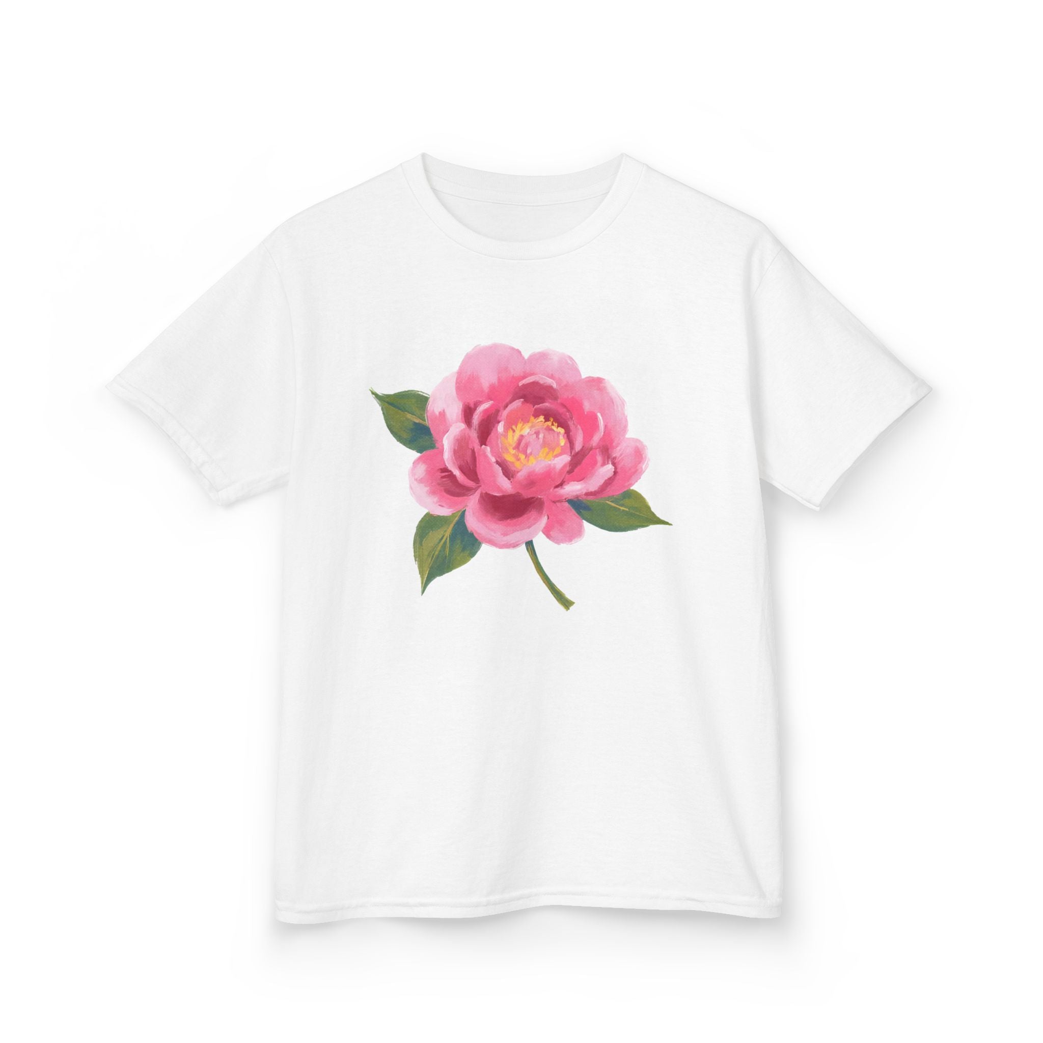 Kids Floral Tee — Pink Peony Flower Kids Shirt