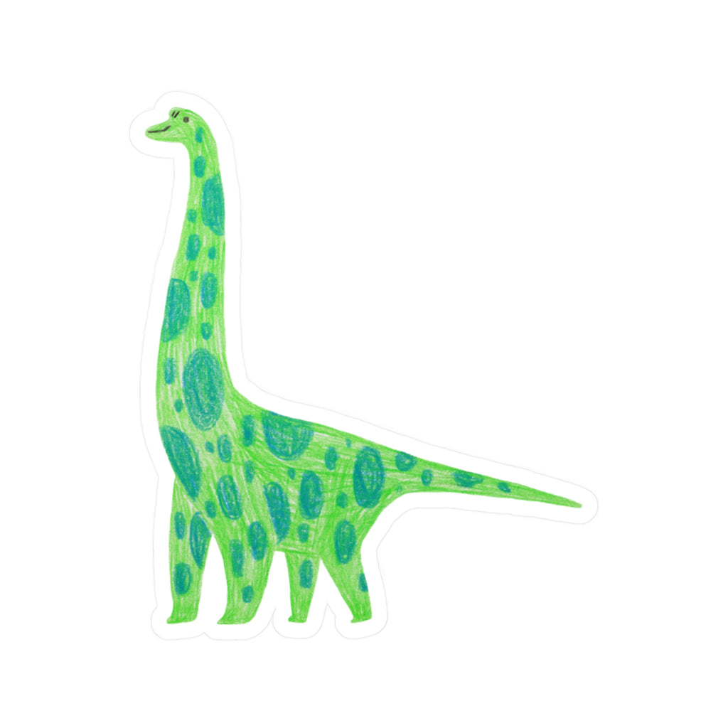 Dinosaur Sticker | Green Brontosaurus Vinyl Decal