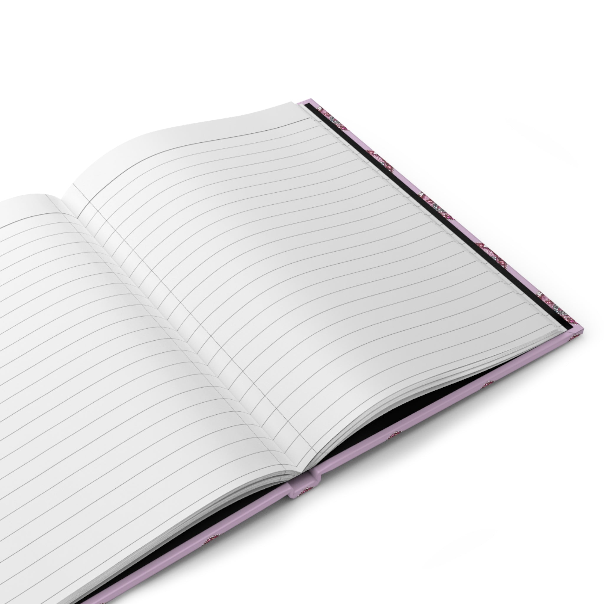 Hardcover Journal — Pink Heart Eye Pattern Notebook, Cute Mystical Writing Diary
