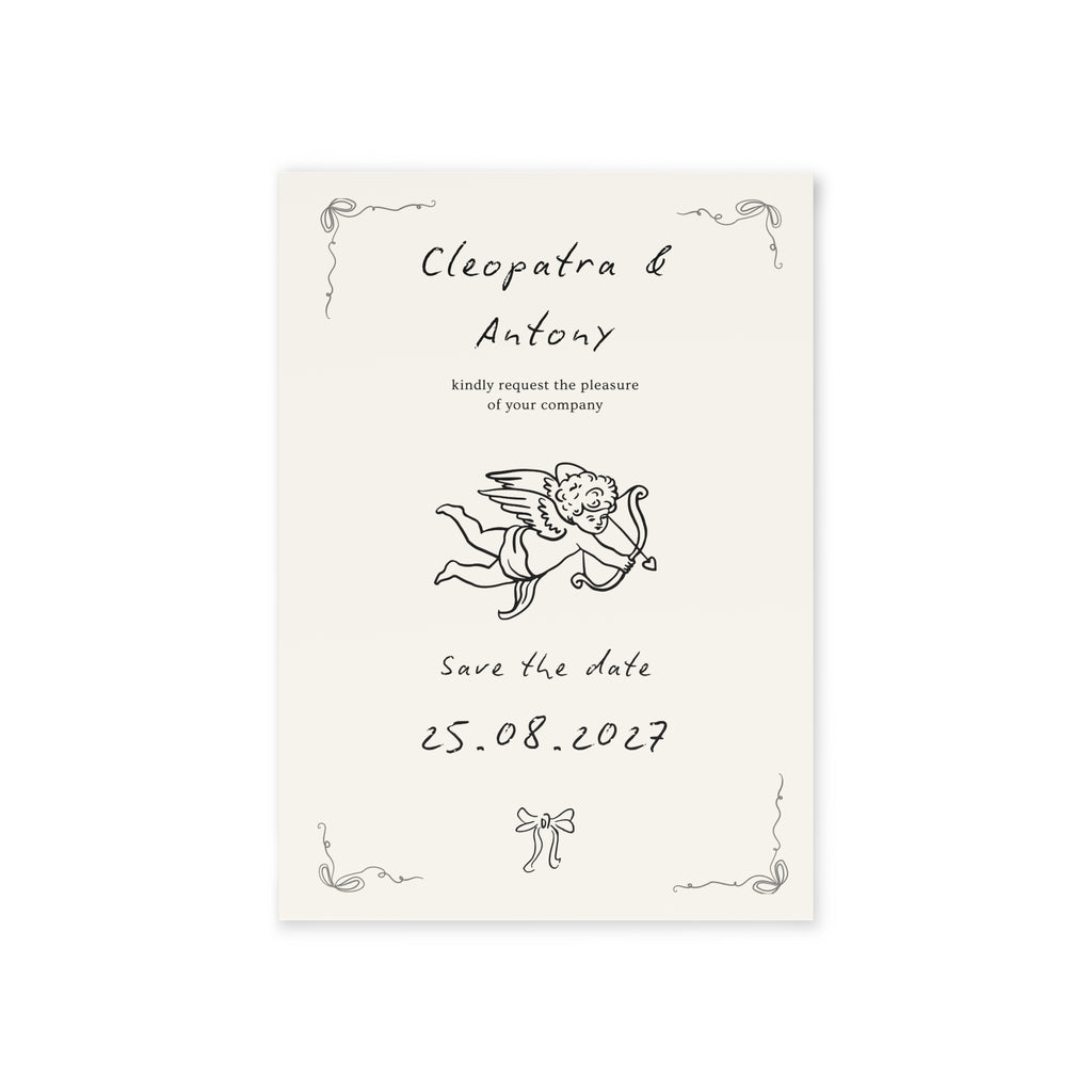 Custom Save the Date Card — Vintage Cherub Wedding Announcement (x 25 and up)