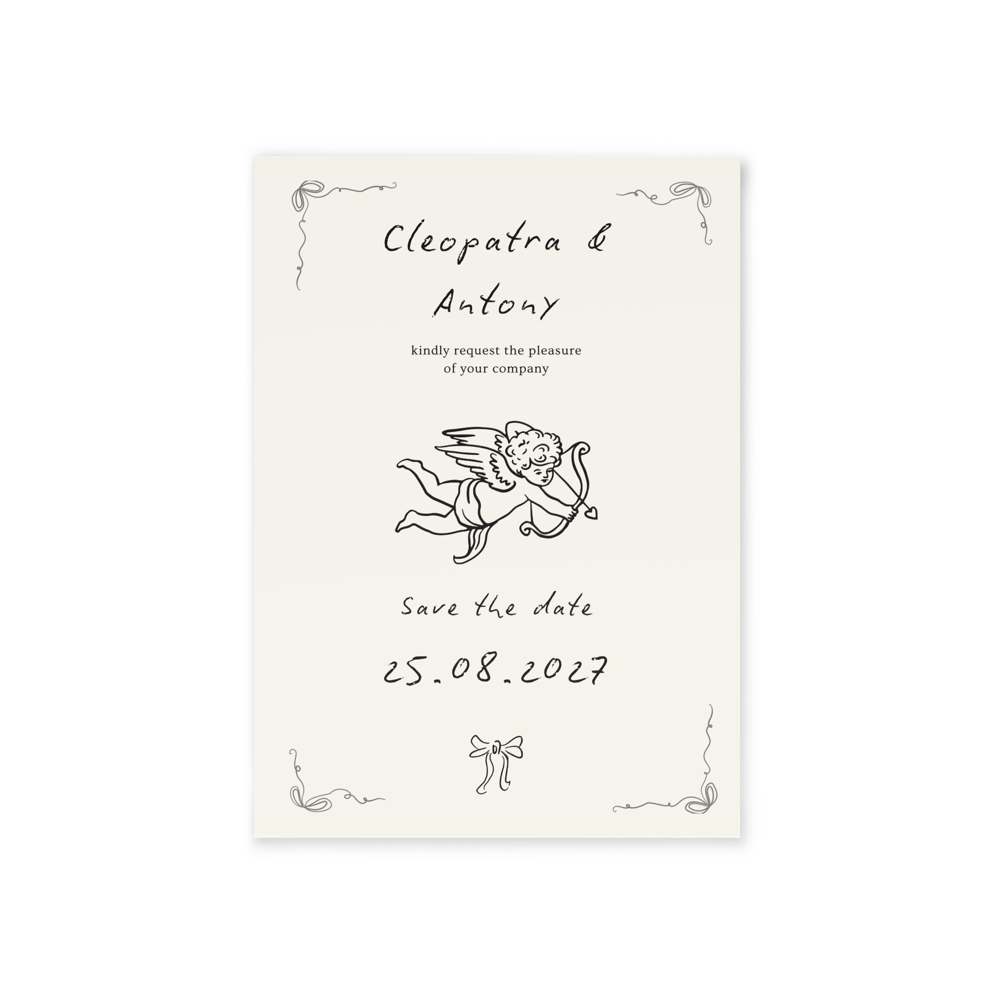 Custom Save the Date Card — Vintage Cherub Wedding Announcement (x 25 and up)