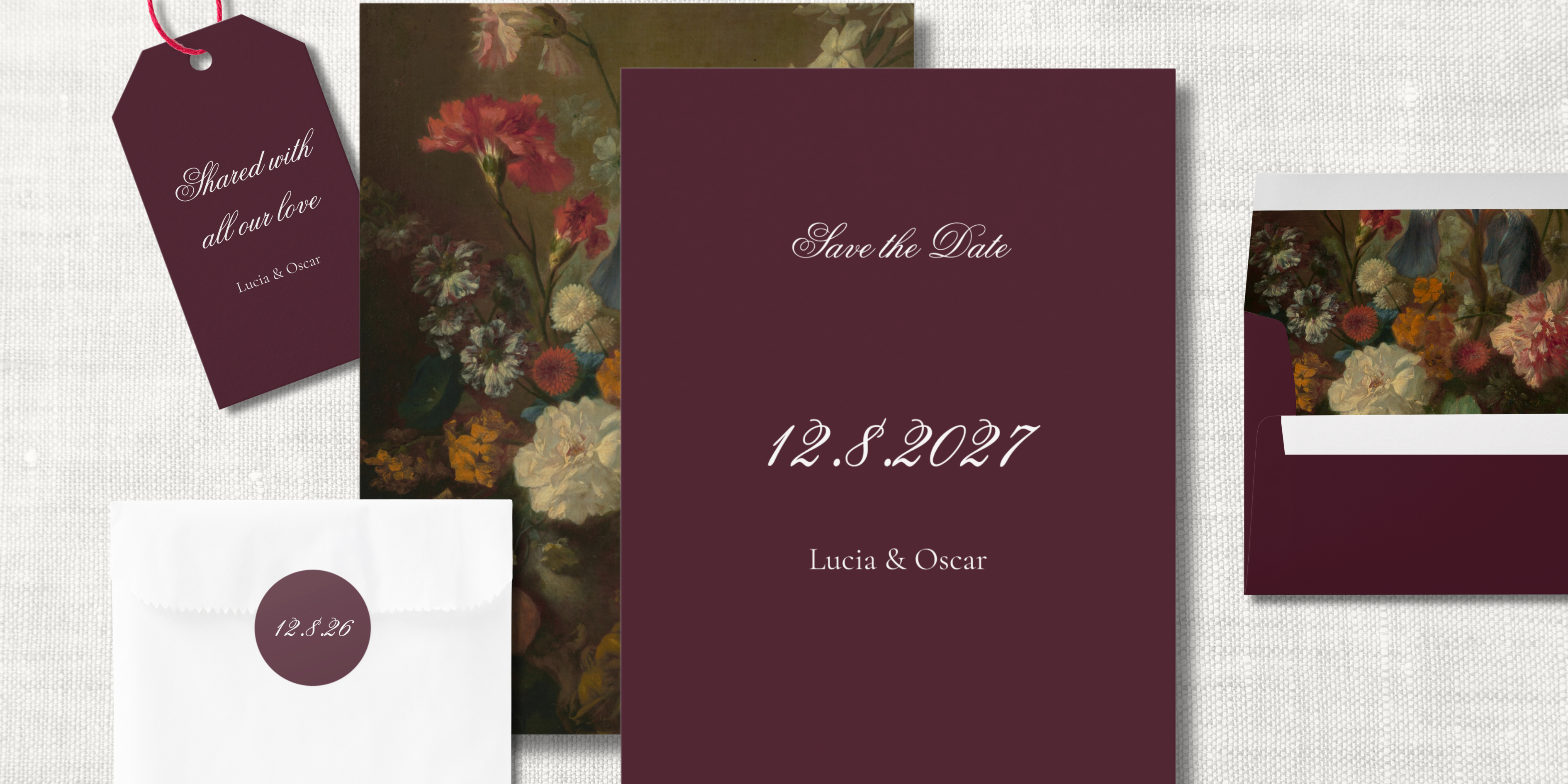 The Burgundy Collection: Wedding Stationery Sample Kit
