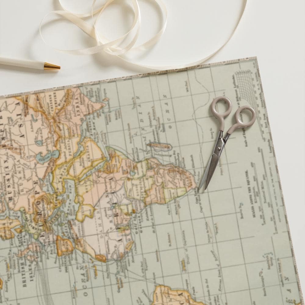 Vintage Map Wrapping Paper | Antique Style Gift Wrap