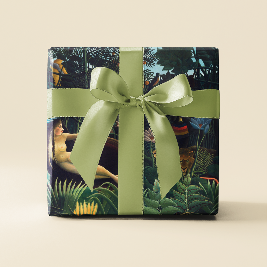 Wrapping Paper, Tropical Jungle Leaves Gift Wrap, Orchid Nightfall Botanical Design