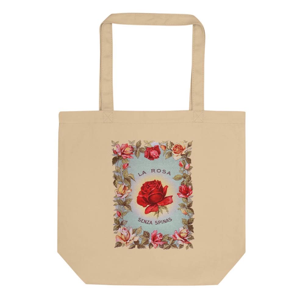 Vintage Rose Botanical Canvas Tote Bag – Cottagecore Market Tote