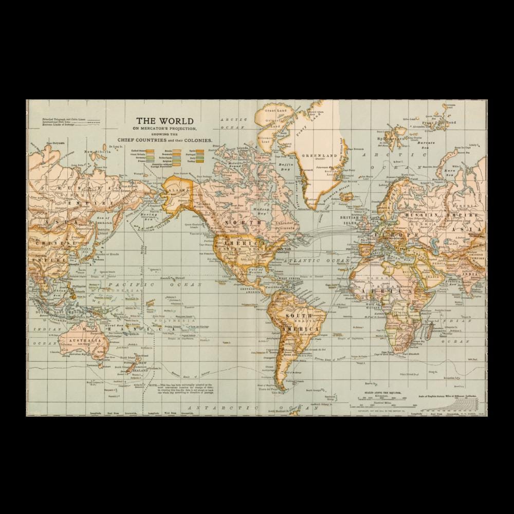 Vintage Map Wrapping Paper | Antique Style Gift Wrap