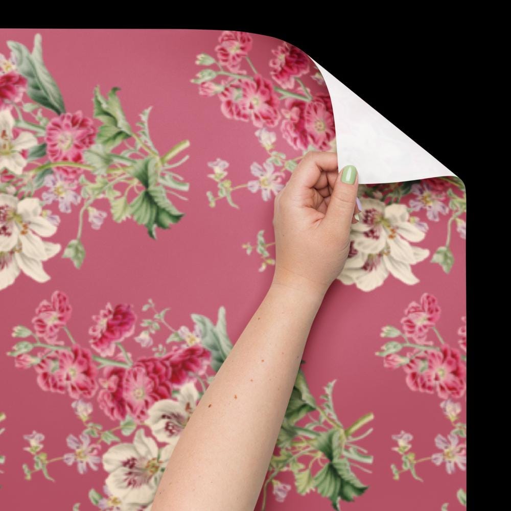 Vintage Floral Wrapping Paper Sheets – Pink Matte Gift Wrap Set