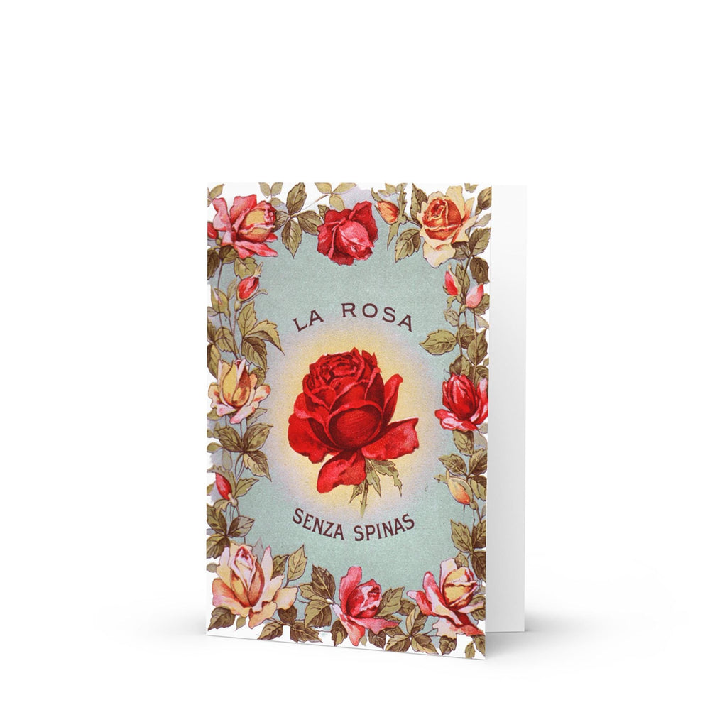 Vintage Rose Greeting Card – Antique Floral Romantic Card